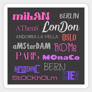 FROM MILAN TO KIEV EUROPE CAPITAL CITYS Sticker